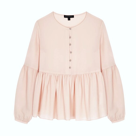Banana Republic Tops - Olivia Palmero x Banana Republic Dusty Pink Peplum Babydoll Blouse L
